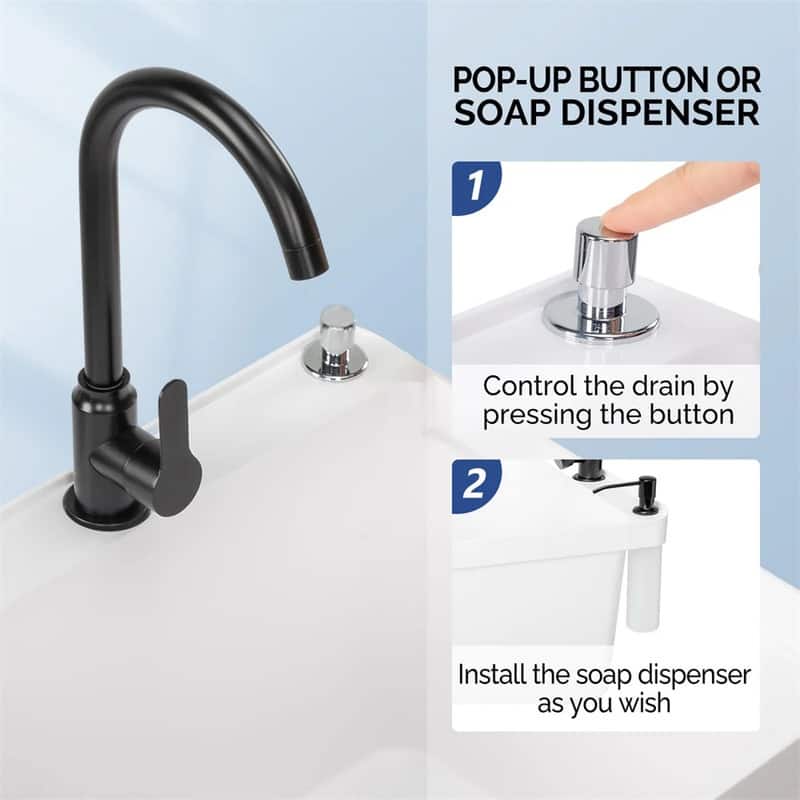 Plastic Utility Sink Freestanding with Storage Shelf