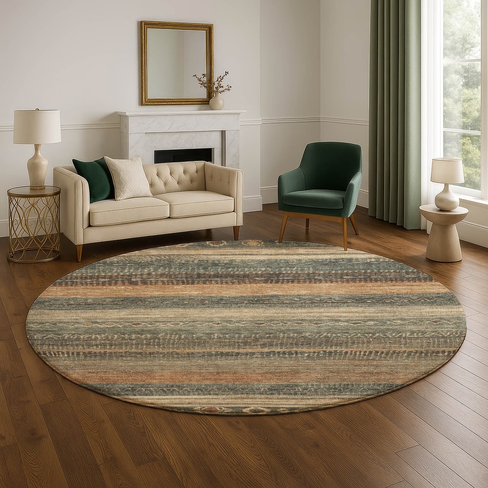Premium Washable Super Soft Global Stripes Mayfield Rug