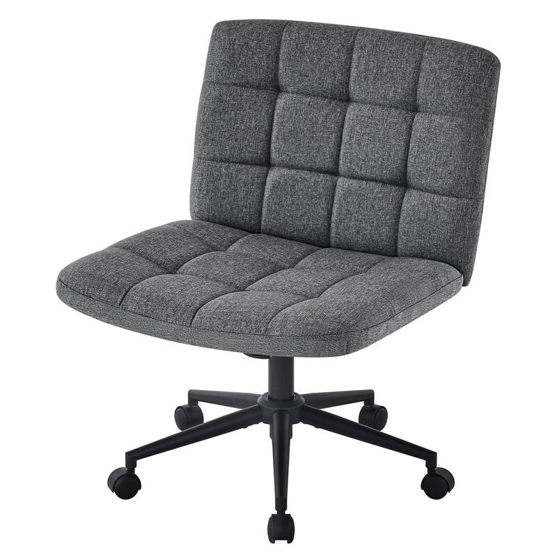 Home Office Desk Chair with Wheels,Armless Desk Chair with Lumbar Support,Height 360° Rolling Swivel Chairs,Linen