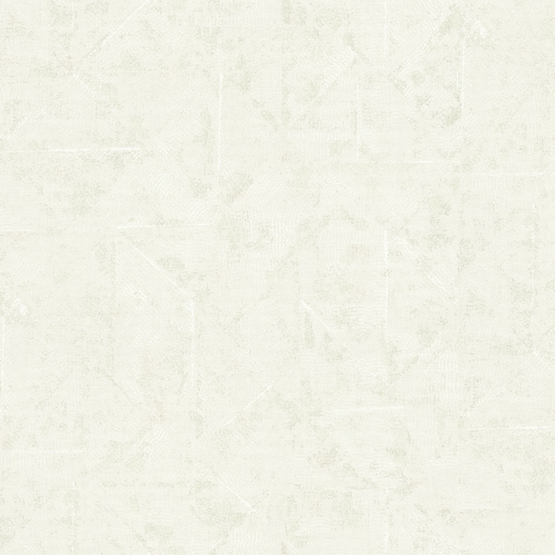 Galerie Wallcoverings Absolutely Chic Distressed Geometric Motif Vinyl on Non-woven Wallpaper Roll - 33 feet x 21 inches - Off White