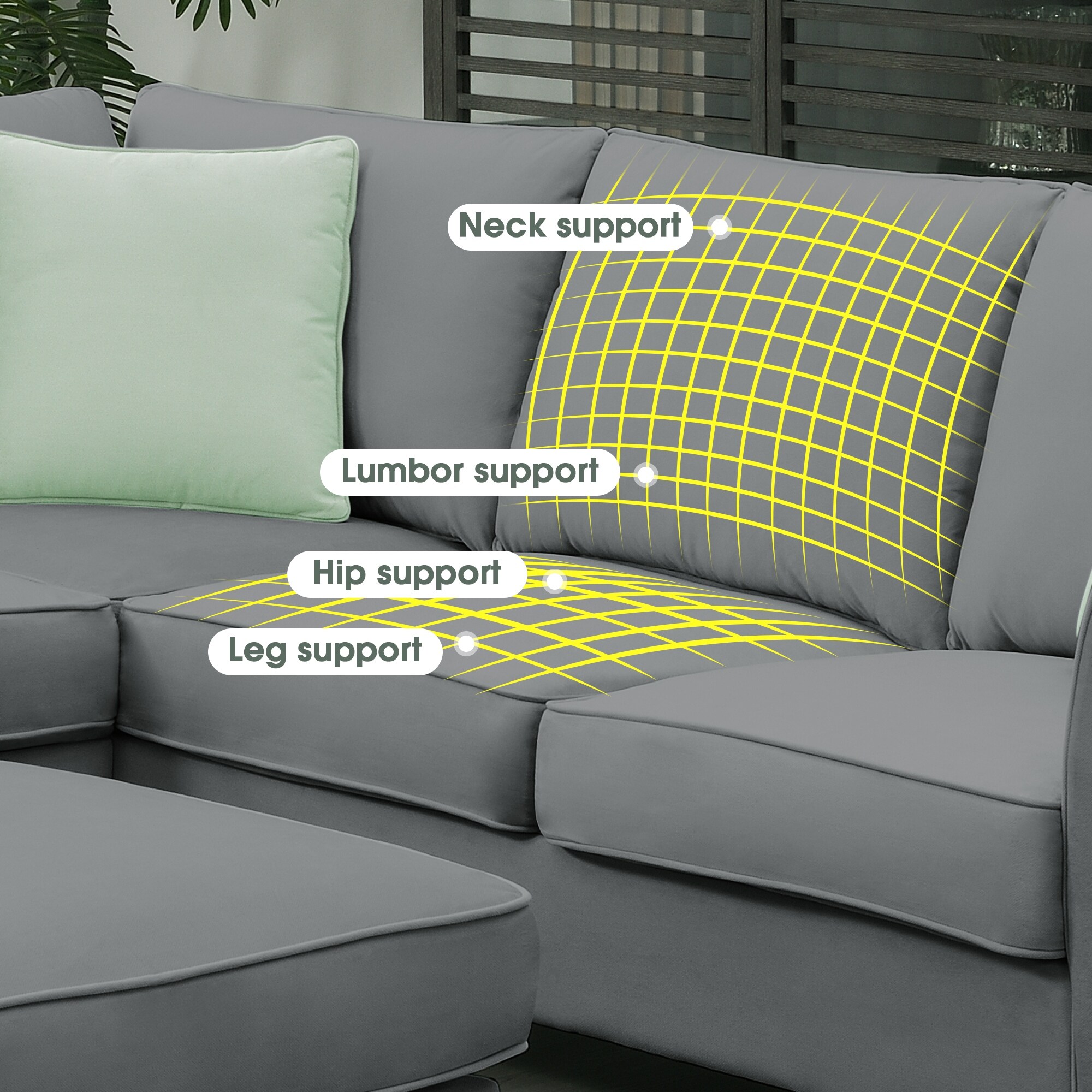 112*87" L-shaped Modular Sectional Sofa Couches Oversized Living