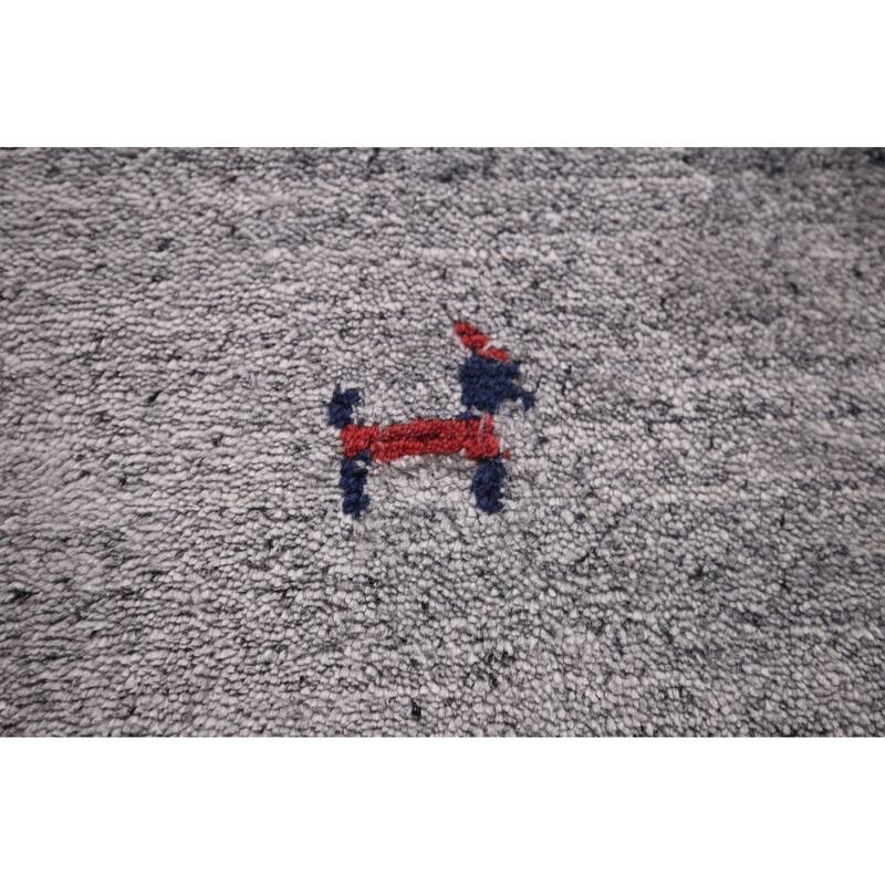 Striped Tribal Gabbeh Indian Area Rug Handmade Wool Carpet - 6'8"x 8'1"