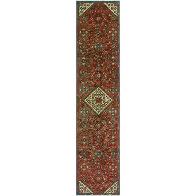 Fine Vintage Distressed Zlikha Rust/Ivory Runner - 2'0" x 9'2"