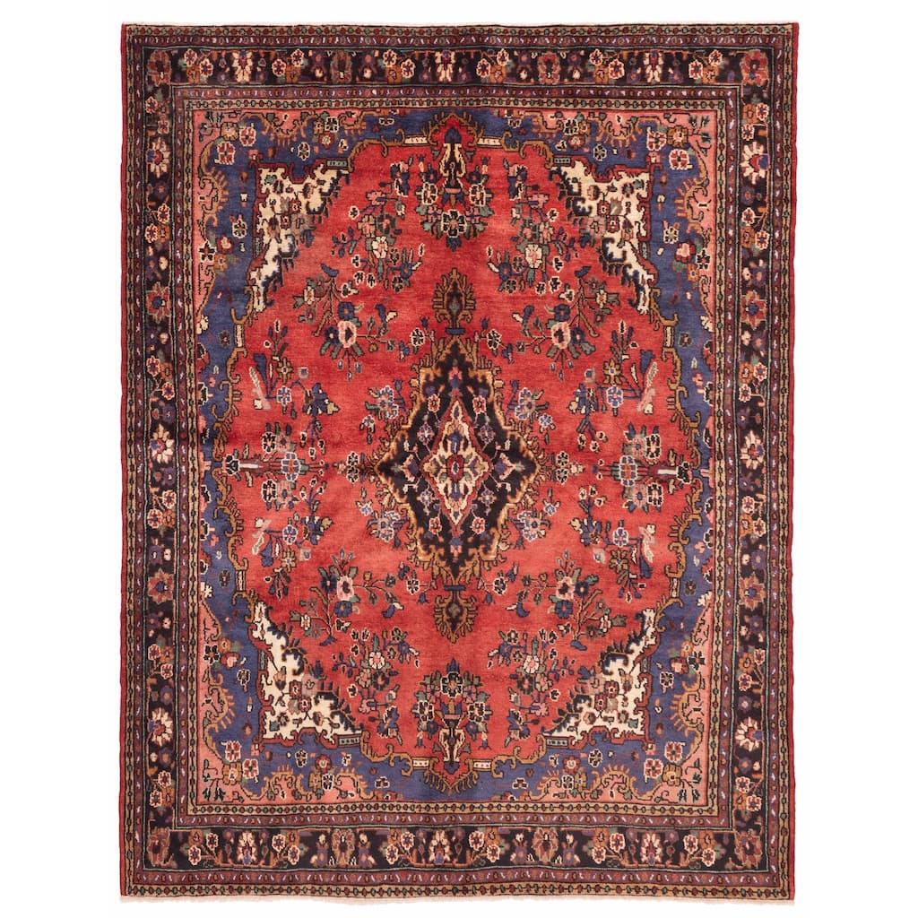 ECARPETGALLERY Hand-knotted Andelz Red Wool Rug - 7'2 x 9'4