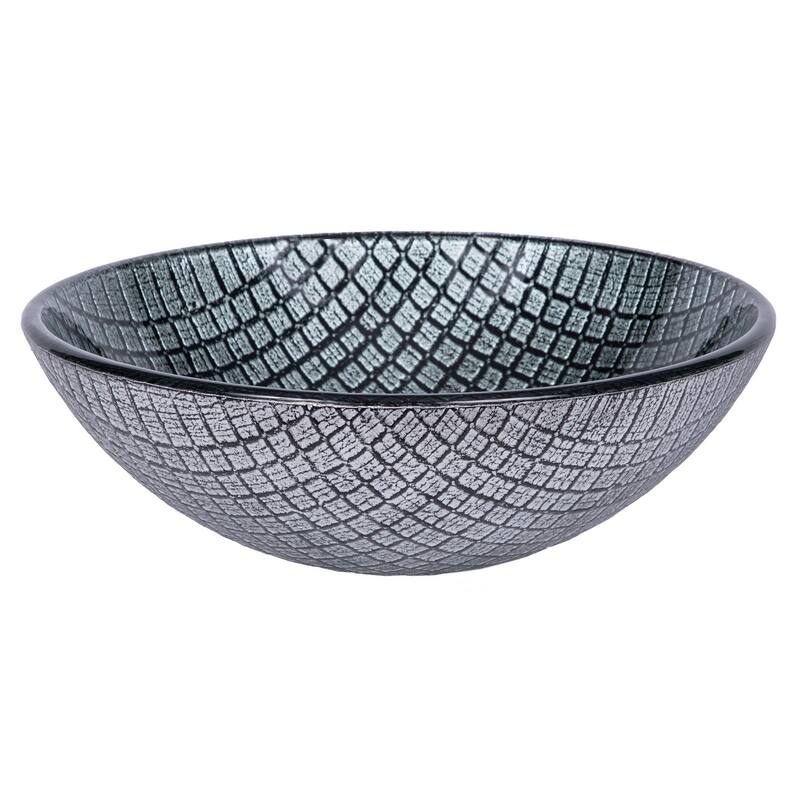 Eden Bath Silver Squares Glass Vessel Sink