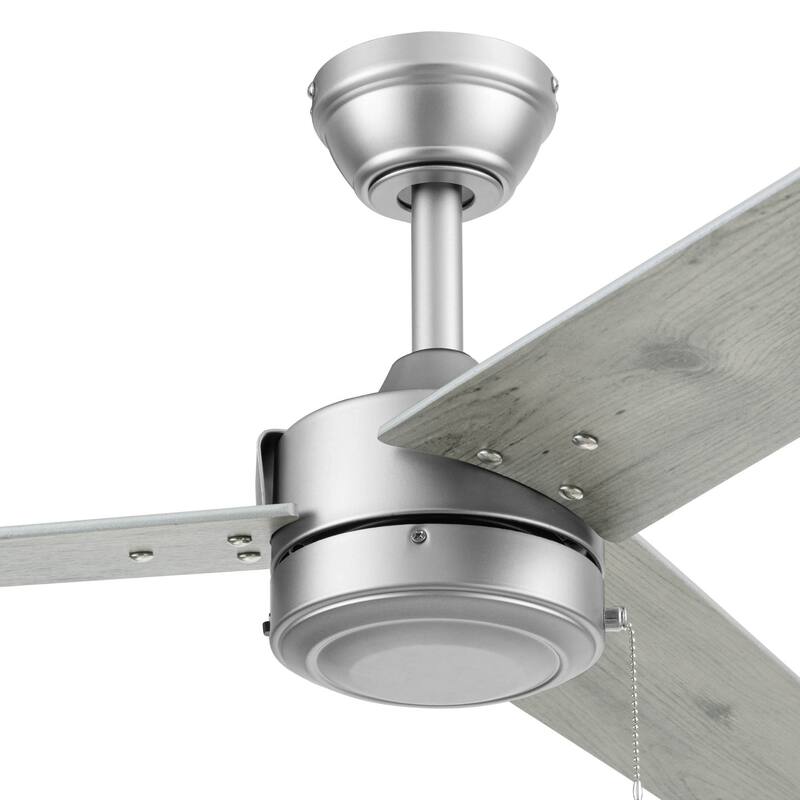 52" Prominence Home Tenant Contemporary Indoor Outdoor Ceiling Fan, No Light, Pull Chain, Dual Mounting, Dual Finish Blades
