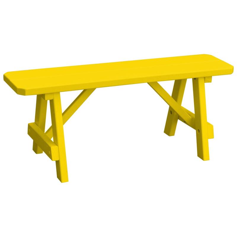 Pine 4' Traditional Bench - Canary Yellow