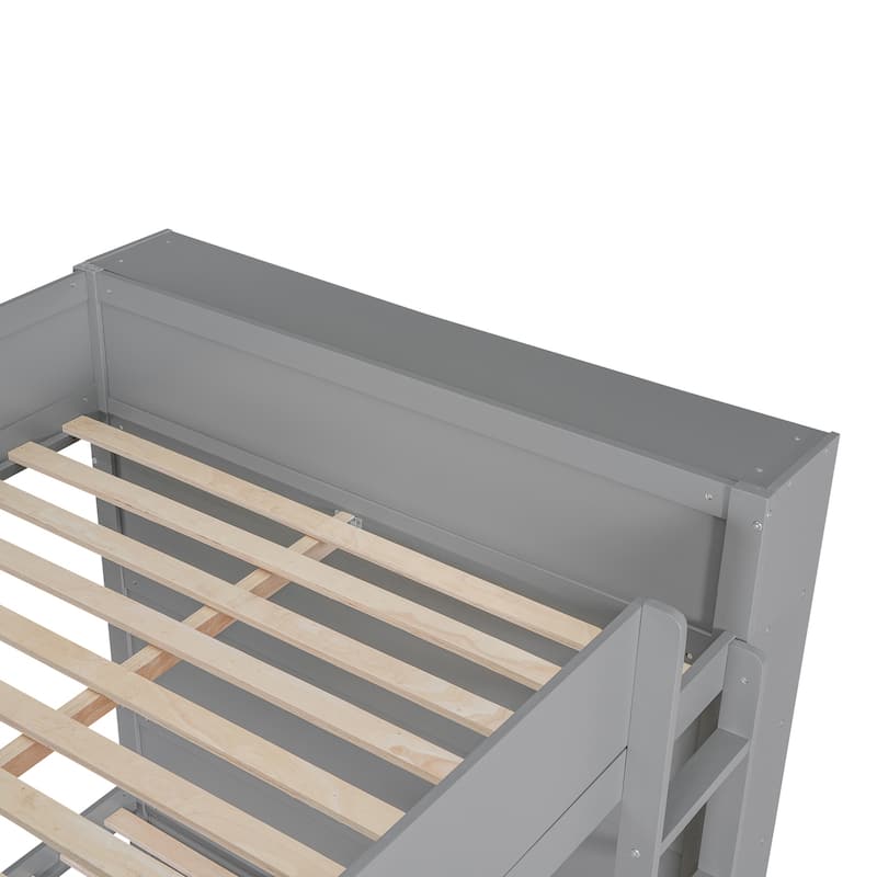 Wood Bunk Bed with Drawers