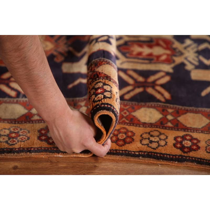 Navy Meshkin Persian Vintage Runner Rug Hand-knotted Wool Carpet - 4'3"x 10'0"