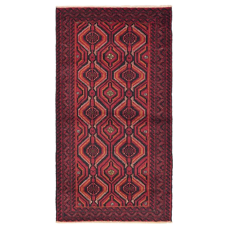 ECARPETGALLERY Hand-knotted Teimani Red Wool Rug - 3'5 x 6'4