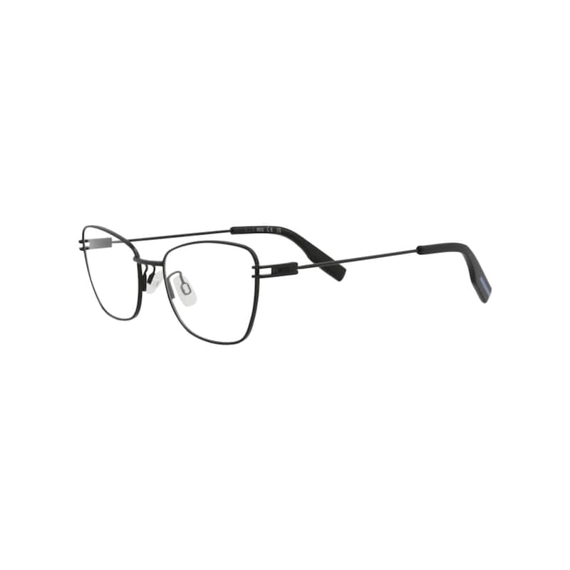 McQ Alexander McQueen Cat Eye-Frame Metal Optical Frames, Transparent Lens, Matte Black Frame