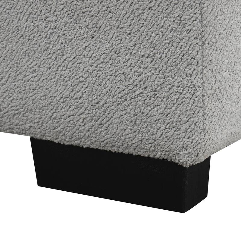82.6" Polyester L-Shape Sectional Pull-Out Sofa Bed with Storage Ottoman, USB Ports and Power Sockets