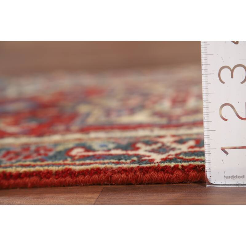 Geometric Heriz Serapi Indian Accent Rug Handmade Red Wool Carpet - 2'0" x 3'0"