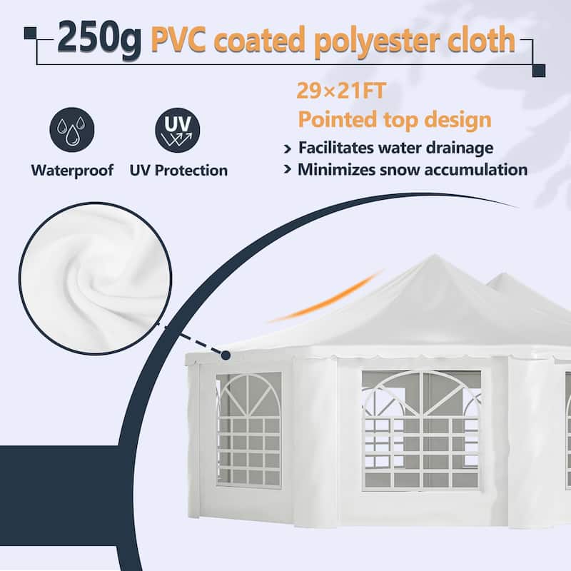 GDFStudio - Nashua Waterproof Event Protection Outdoor Gazebo Pavilion Shelter Tent