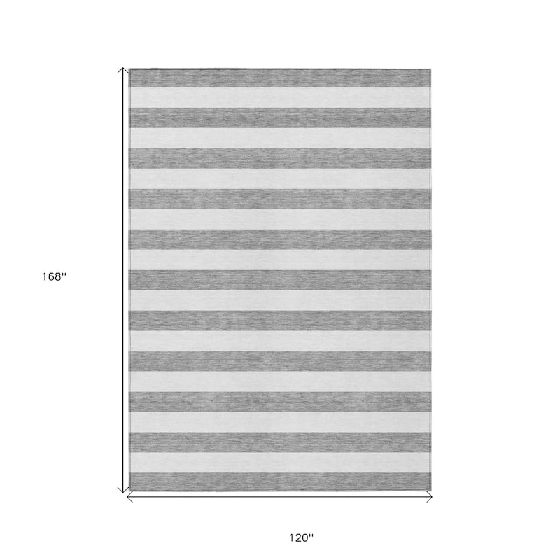 Alnamo Stripe Weather Resistant Versatile Elegance Outdoor Rug - 10' X 14'