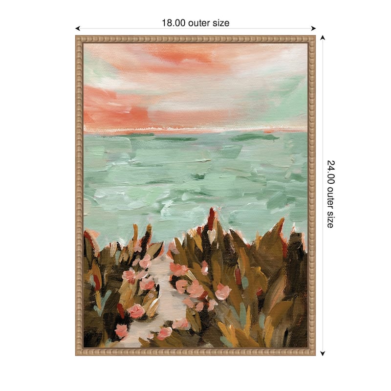 Kate and Laurel Sylvie Landscape 02 Beach Framed Canvas by Annie Quigley