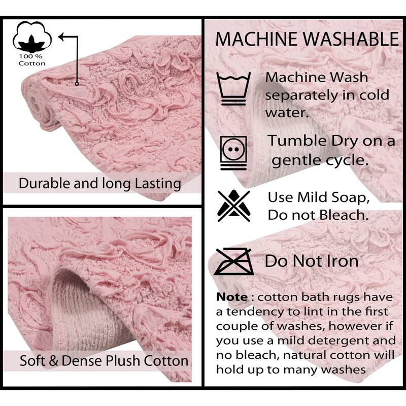Home Weavers Bell Flower Cotton Soft, Water Absorbent Toilet Seat Lid Cover, Machine Washable 18"x18" Toilet Lid Cover