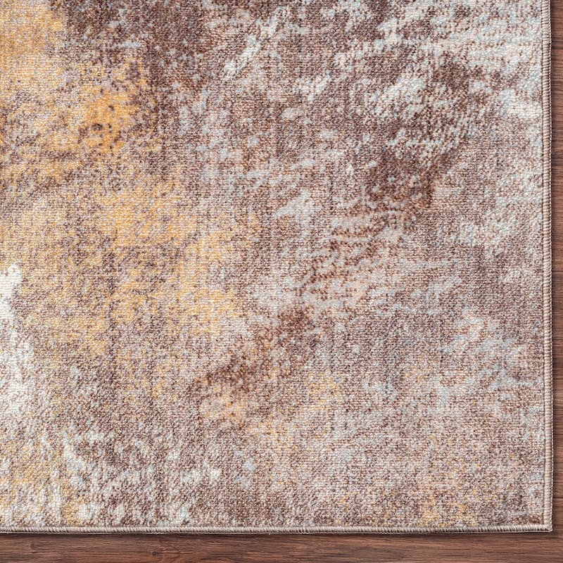 Marbled Earthy Abstract Area Rug