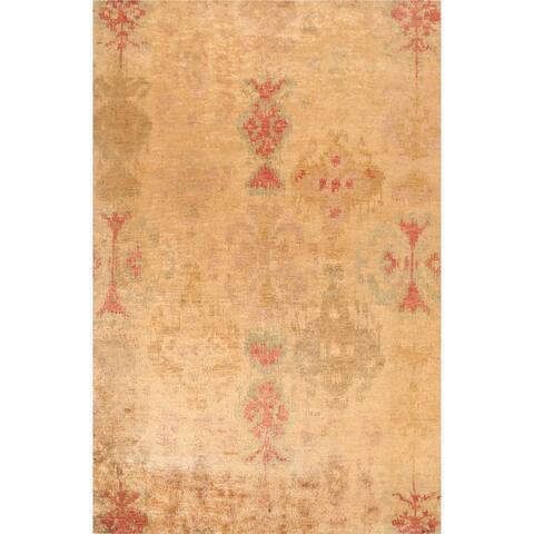 Abstract Moroccan Oriental Contemporary Area Rug Hand-knotted Carpet - 9'5" x 13'0"