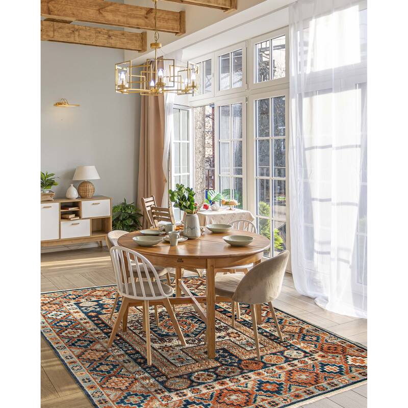 ECARPETGALLERY Hand-knotted Jules Serapi Dark Blue Wool Rug - 5'3 x 7'10