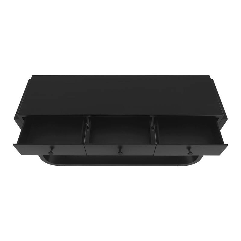 Mid-Century Modern Console Table with 3 Storage Drawers and Display Shelf for Entryway or Living Room Use