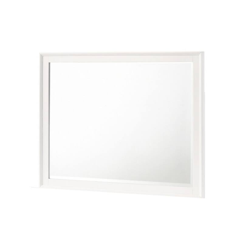 Zavi 32 x 40 Dresser Mirror, Rectangular Shape, Tempered Glass, White