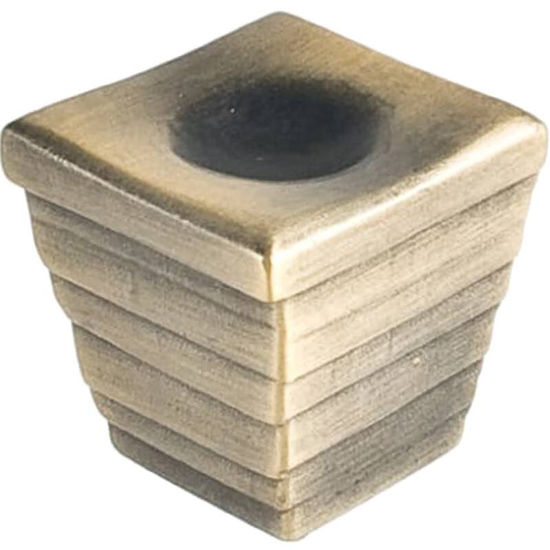 Du Verre Forged 1-3/8 Inch Square Cabinet Knob - Antique Brass