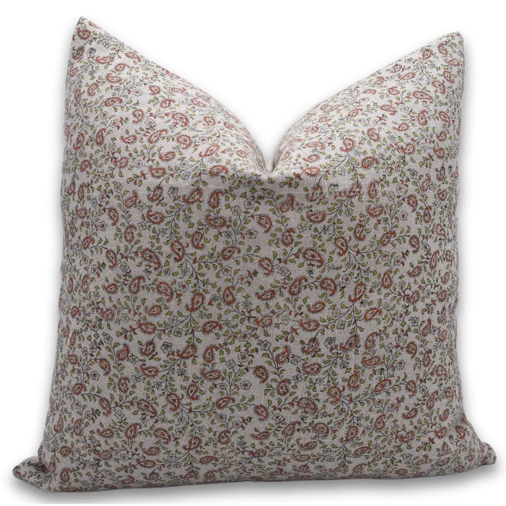 Linen Bohemian Block print pillow Cover - Keri Jaal