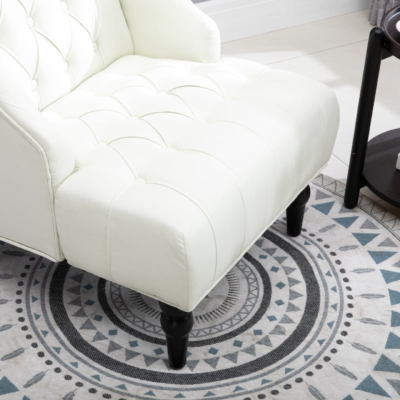 Copper Grove Erin Tufted Linen Upholstered Tall Wingback Accent Chair