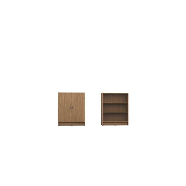 Shop 3 Shelf Wide Grande 2 0 Bookcase With Doors In Maple