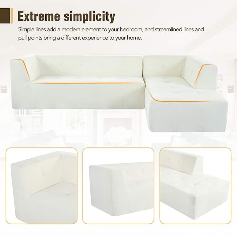 112.2" Modular L-Shaped Sofa, 2-Piece Modern Minimalist Design