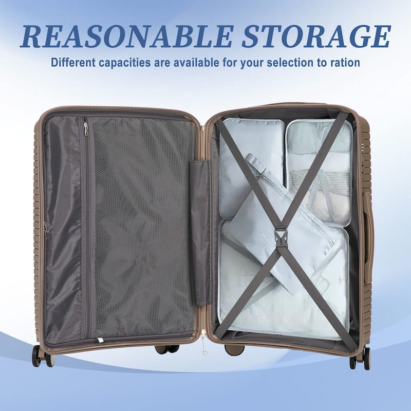 20/24/28" PP Material 3 Piece Carry on Luggage Sets w/Spinner Wheels