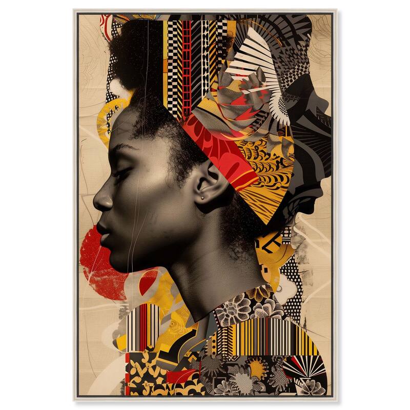 Cultural Collage Canvas by Art Remedy - 20" x 30" - Silver