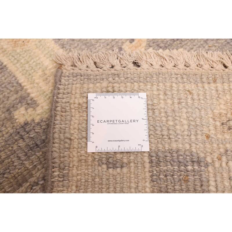 ECARPETGALLERY Hand-knotted Kavya Oushak Dark Grey Wool Rug - 8'10 x 11'11