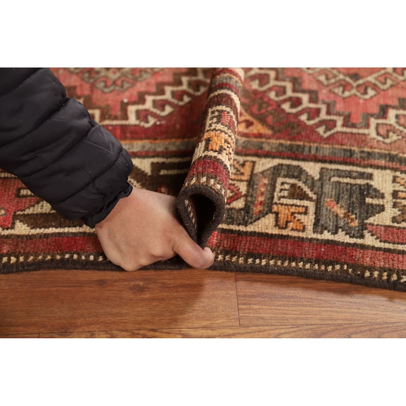 Red & Pink Geometric Bakhtiari Persian Rug Hand-Knotted Wool Carpet - 4'5" x 7'4"