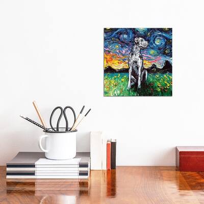 iCanvas "Merle Great Dane Night" by Aja Trier Canvas Print