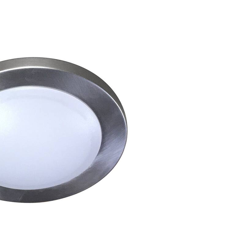 1-Light Integrated LED Flush Mount Ceiling light in Brushed Nickel