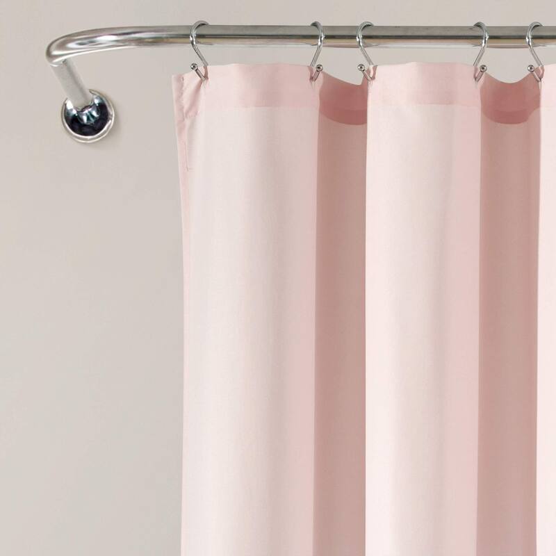 Modern Hotel Grade No Hook Shower Curtain, 71x74, White, Snap-in Liner