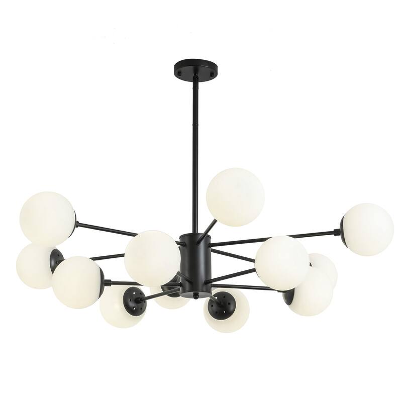 Matte Black 12-light Sputnik Chandelier