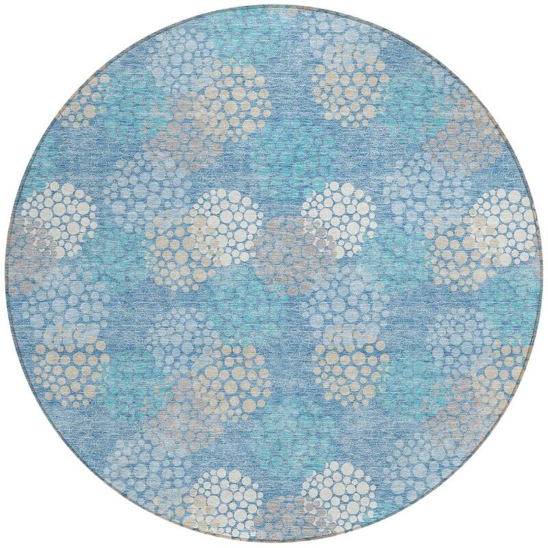 HomeRoots Polka Dot Transitional Rectangle Outdoor Rug