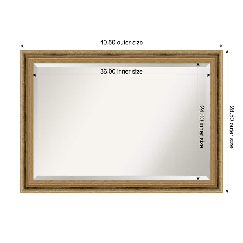 Elliot Gold Beveled Framed Bathroom Vanity Wall Mirror - Elliot Gold - 41 x 29 in