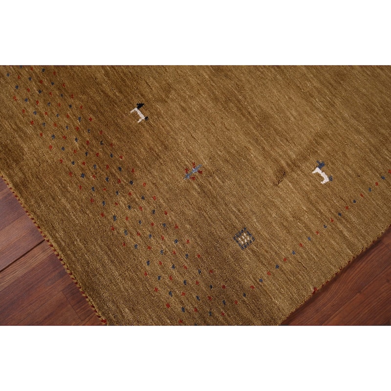 Little Animals Design Gabbeh Accent Rug Hand-Knotted Wool Carpet - 3'11"x 5'10"