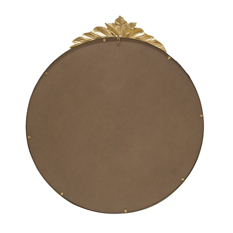 Round Wall Mirror with Gold Metal Frame