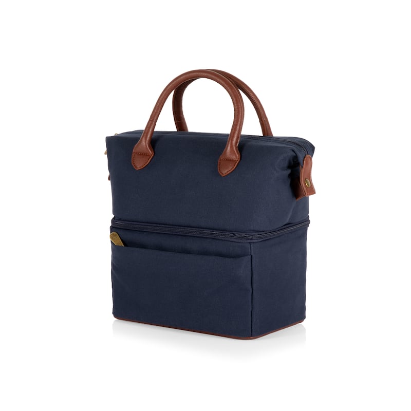 Oniva Urban Lunch Bag Cooler, (Blue with Brown Accents) - Blue