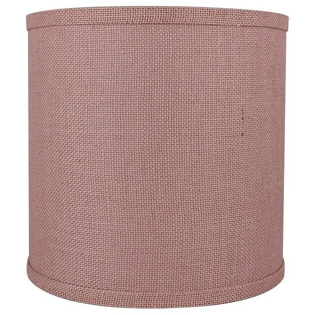Classic Burlap Drum Lampshade, 8-inch to 16-inch Bottom Size Available - 10" - Dusty Rose