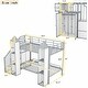 preview thumbnail 4 of 13, Castle-Shaped Metal Twin Bunk Bed with Wardrobe and Storage, White+Grey