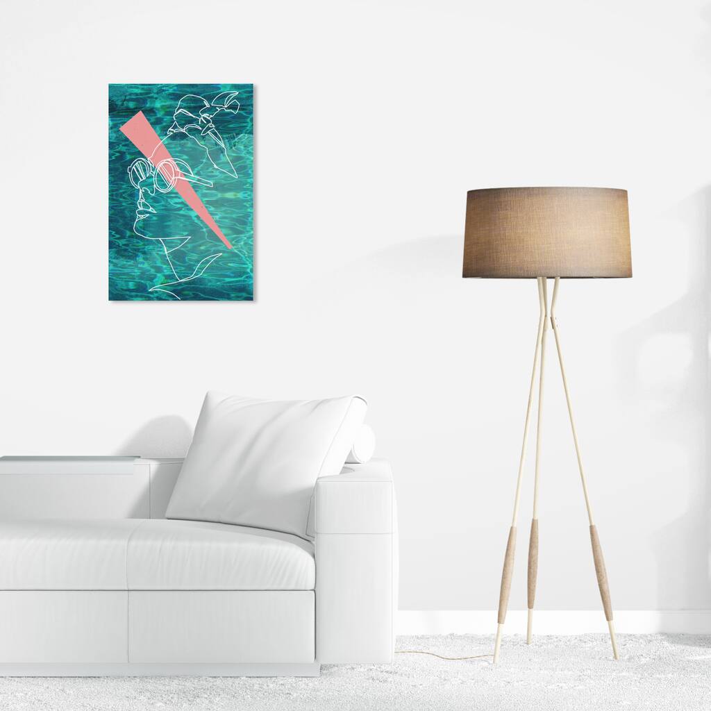 Wynwood Studio Canvas Fashion and Glam Wave Pool Blue and Turquoise Modern & Contemporary Wall Art Canvas Print
