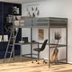 preview thumbnail 54 of 60, Traditional Wood Slat Loft Bed with Integrated Desk & Ladder
