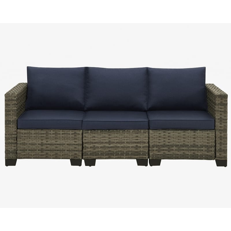 6-Piece Outdoor Wicker Sectional Sofa Set With Cushions And Coffee Table