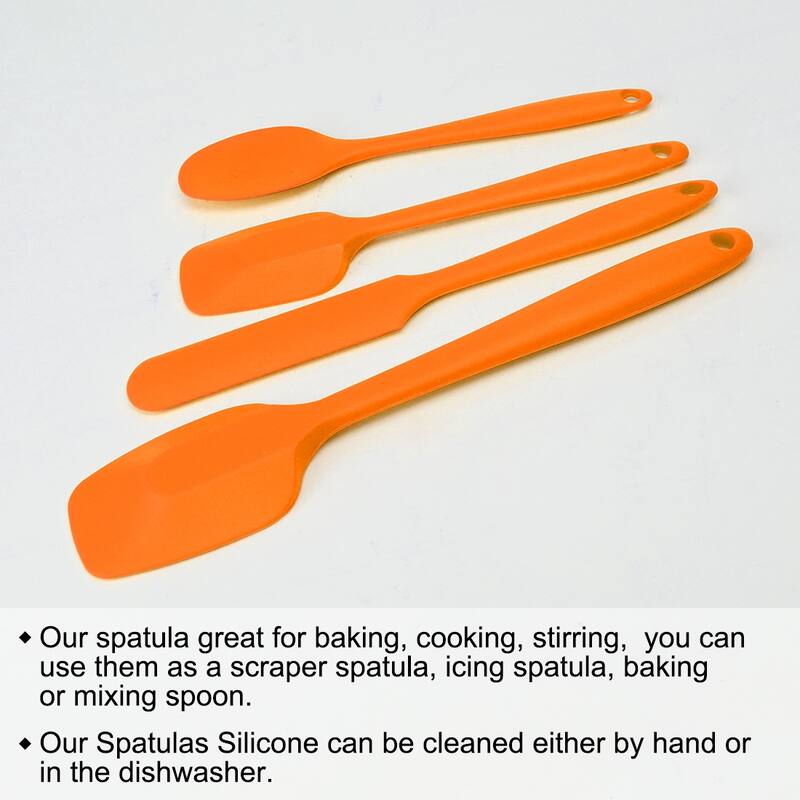 4pcs Silicone Spatula Set Heat Resistant Rubber Turner for Cooking